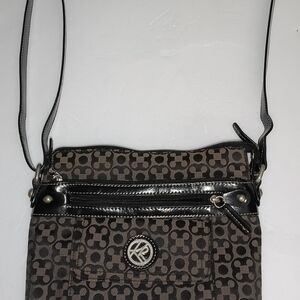 Kim Rogers Black and Brown Geometric Crossbody Bag